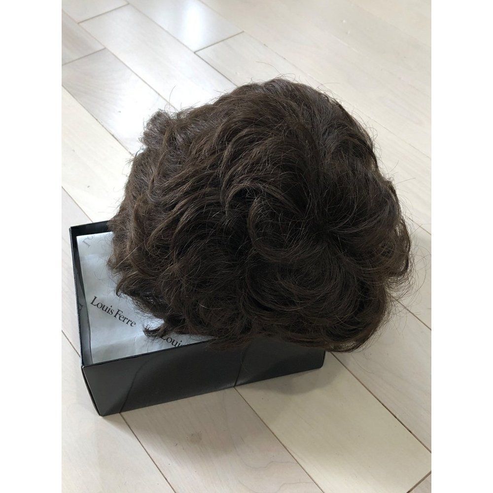 Vintage Louis Ferre Dark Brown Wig Curly Short Hair